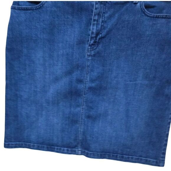Talbots Plus Womens Denim Skirt 14W Dark Wash 5-Pocket Design Casual Knee Length - Picture 1 of 8